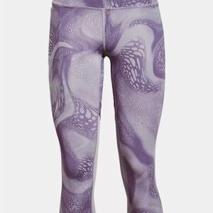 Under Armour Women's S Purple Mileage Printed Heat Gear Capris